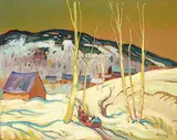 Mario Mauro, Aux Eboulements, Charlevoix, 1976, oil on wood board