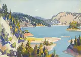 Llewellyn Petley-Jones, View on the Malahat, watercolour on paper