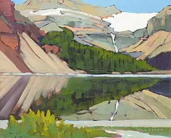 H. William Townsend, Bow Lake at Dusk, Banff National Park, oil on canvas