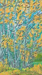 David J. Veres, Road to Johnston Canyon, acrylic on wood board