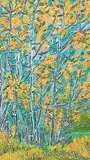 David J. Veres, Road to Johnston Canyon, acrylic on wood board