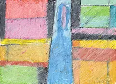 William Ronald, Untitled - Abstract Stained Glass Window, 1991, pastel on paper
