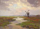 Willem Abraham Wassenaar, Untitled - The Old Windmill, oil on board