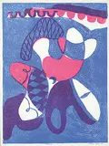 Maxwell Bennett Bates, Acrobats #11/11, 1958, colour lithograph on paper
