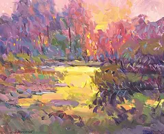 Fred Cameron, Golden Warmth, acrylic on canvas