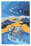 Ted Harrison, Flight South #77/150, 1985, colour silkscreen on paper