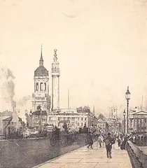 James Kerr-Lawson, Untitled - European Street Scene, lithograph on paper