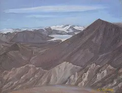 George Lonn, Untitled - Mountain Range, oil on canvas board