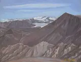 George Lonn, Untitled - Mountain Range, oil on canvas board