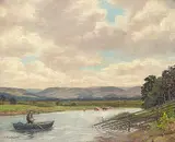 James MacLaren, Untitled - The Fisherman in a Boat, 1896, oil on canvas board