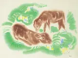 Francis Douglas Motter, The Calves, 1953, watercolour on paper