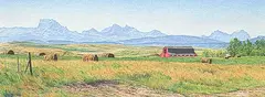 Jean Pilch, At the Foot of the Mountain, 1995, pastel and pencil on paper