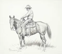 John Ralph Schnurrenberger, Untitled - Waiting for the Next Move, graphite on paper
