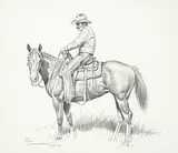 John Ralph Schnurrenberger, Untitled - Waiting for the Next Move, graphite on paper