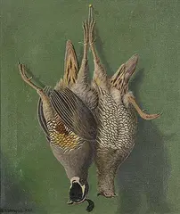 Edward Scrope Shrapnel, Untitled - Male and Female Quail, 1914, oil on canvas