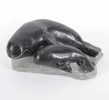 Johnny Alayco, Two Whales, 1978, grey stone carving