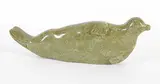 Joannepanie Kolola, Untitled - Seal, 1974, polished green stone carving