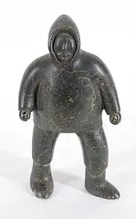 Timothy Kutchaka, Untitled - Mighty Hunter, dark green stone carving