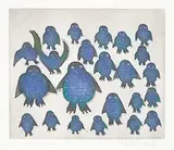 Nicotai Mills, Flock of Owls #48/50, 1996, colour etching and aquatint on paper