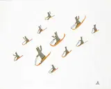 Tommy Nuvaqirq, Spring Time Sliding #18/50, 1980, colour stencil on paper