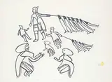 Jessie Oonark, Drying Fish #38/50, 1970, colour relief print on paper