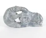 Johnny Pilurtuut, Untitled - Bear Attacking Hunter, grey stone carving