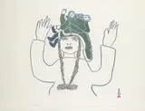 Pitseolak Ashoona, Dreams of Motherhood #33/50, 1969, colour stonecut on paper