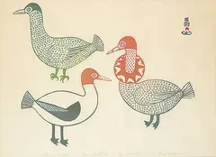 Mary Pitseolak, Birds of Delight #28/50, 1961, colour stonecut on paper