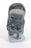 Johnny Inukpuk Qumulak, Untitled - Fisherman, 1975, grey stone carving