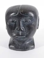 Etosack Samsack, Untitled - Head of a Woman, dark grey stone carving