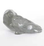 Simeonie Uppik, Untitled - Bird at Rest, 1976, green stone carving