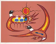 Jackson Beardy, Solitude #59/100, 1976, colour silkscreen on paper