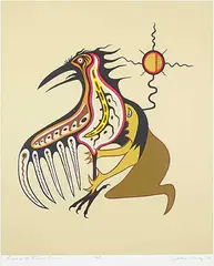 Jackson Beardy, Legend of the Raven's Colour #20/85, 1978, colour silkscreen on paper