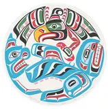 Jr. Hunt, Thunder Bird and Whale #199/200, 2001, colour silkscreen on paper