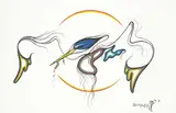 Ivan C. Lonechild, Untitled - Kingfisher, 1996, colour silkscreen on paper