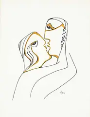 Daphne Odjig, Passion of Love, 1979, ink and watercolour on paper