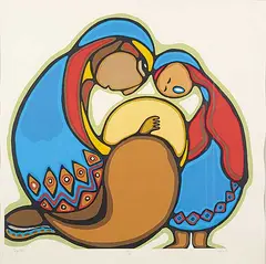 Daphne Odjig, Together #34/99, 1979, colour silkscreen on paper