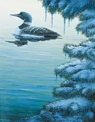 Richard Berg, Untitled - Loon, oil on canvas