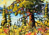 September Shores, Okanagan by Rod Charlesworth, oil on wood board, sold Nov 2014