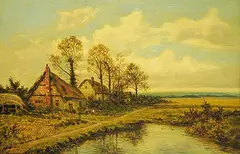 A North Umbria Cottage by Arthur Cotter, oil on canvas, sold Nov 2014