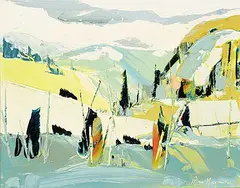 René Gagnon, Paysage de Saguenay, oil on wood board