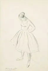 Laura Knight, Untitled - Preparing to Dance, graphite on paper