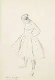 Laura Knight, Untitled - Preparing to Dance, graphite on paper
