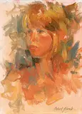 Robert Krogle, Untitled - Portrait of a Young Lady, oil on canvas board