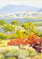 Doug Miller, Untitled - Colour in the Foothills, oil on canvas board