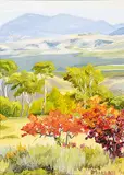 Doug Miller, Untitled - Colour in the Foothills, oil on canvas board
