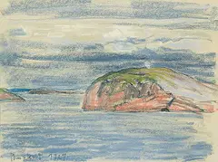 Untitled - Halifax Harbour Scene by Joseph Francis Plaskett, 1967, pastel on paper, sold Nov 2014