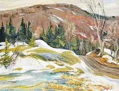 Henry John Simpkins, Untitled - Winter Landscape, oil on wood board