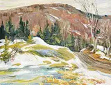 Henry John Simpkins, Untitled - Winter Landscape, oil on wood board