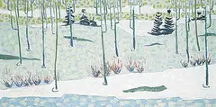 Vincent Thomas, Edge of the Woods, Winter, 1964, oil on wood board